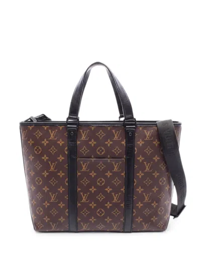 Pre-owned Louis Vuitton 2010s Monogram Macassar Weekend Tote Pm Tote Bag In Brown