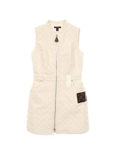 Pre-owned Louis Vuitton 2010s Monogram Mini Dress In Neutrals