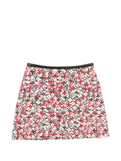 Pre-owned Louis Vuitton 2010s Monogram Mini Skirt In White