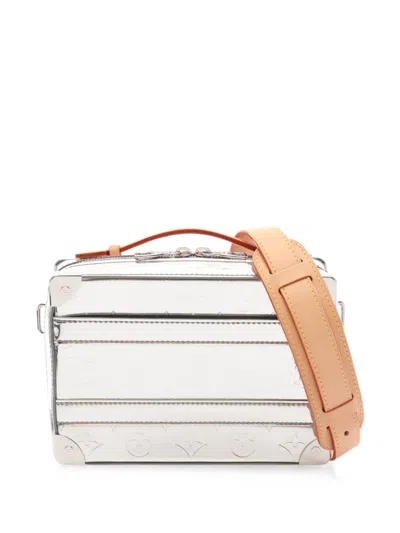 Pre-owned Louis Vuitton 2010s Monogram Mirror Soft Trunk Handbag In Silver