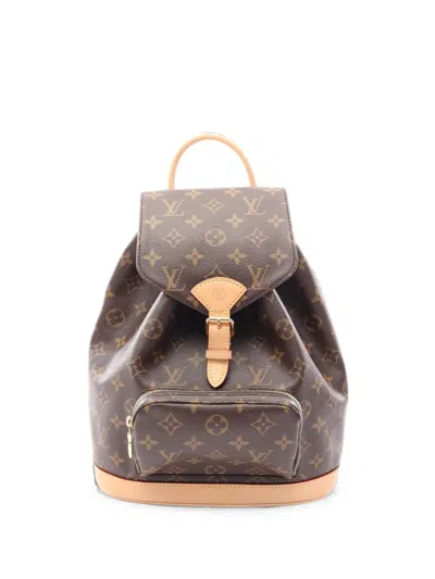 Pre-owned Louis Vuitton 2010s Monogram Montsouris Pm Backpack In Brown