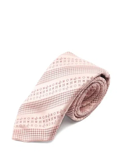 Pre-owned Louis Vuitton 2010s Monogram Pattern Tie In Pink