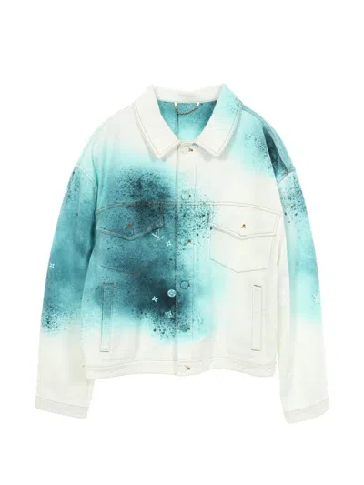 Pre-owned Louis Vuitton 2010s Monogram Spray Jacket In White