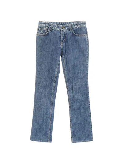Pre-owned Louis Vuitton 2010s Monogram Straight-leg Jeans In Blue