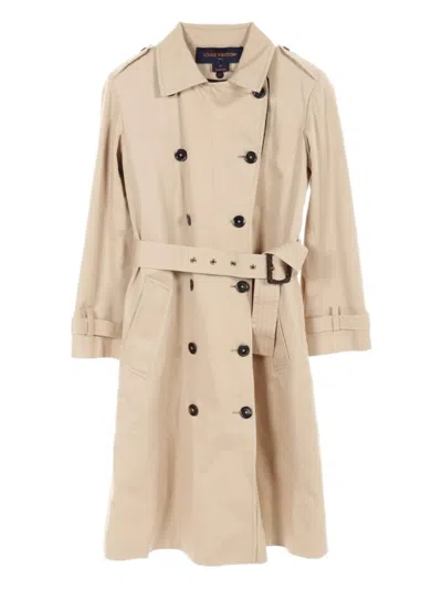 Pre-owned Louis Vuitton 2010s Monogram Trench Coat In Neutrals