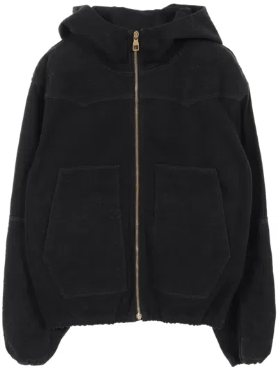 Pre-owned Louis Vuitton 2010s Monogram Zip-up Hoodie In Black