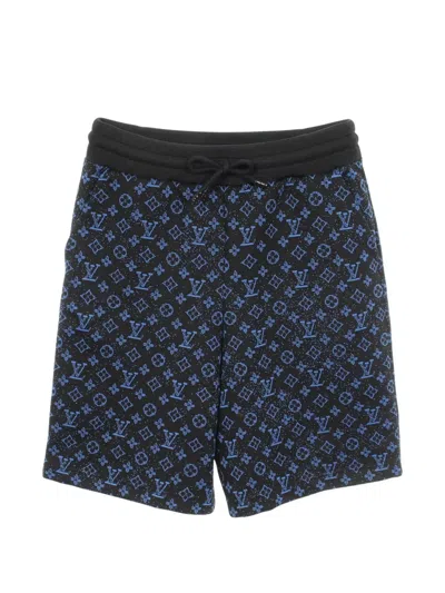 Pre-owned Louis Vuitton 2010s Monogram-jacquard Shorts In Black