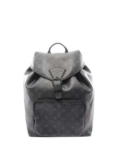 Pre-owned Louis Vuitton 2010s Montsouris Monogram Leather Backpack In Black