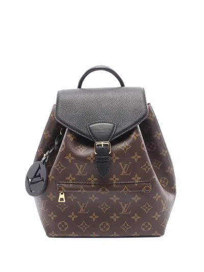 Pre-owned Louis Vuitton 2010s Montsouris Monogram Leather Backpack In Brown