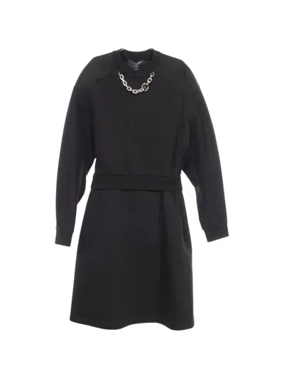 Pre-owned Louis Vuitton 2010s Neck Chain Midi Dress In Black