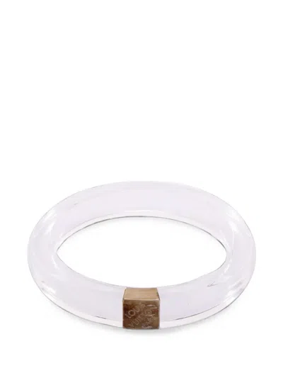 Pre-owned Louis Vuitton 2010s Nightclubber Pm Engraved-logo Bracelet In White