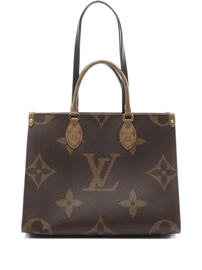 Pre-owned Louis Vuitton 2010s On The Go Mm Tote Bag In Brown