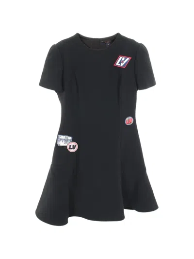Pre-owned Louis Vuitton 2010s Patch Detail Mini Dress In Black