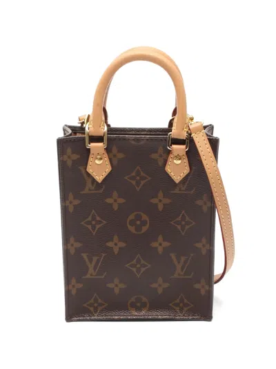 Pre-owned Louis Vuitton 2010s Petite Sac Plat Monogram Tote Bag In Brown