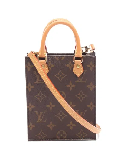 Pre-owned Louis Vuitton 2010s Petite Sac Plat Two-way Handbag In Brown