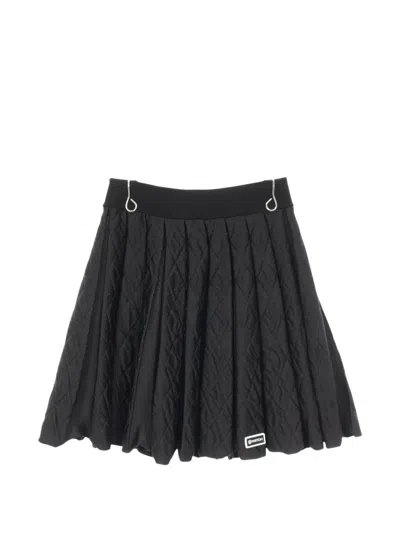 Pre-owned Louis Vuitton 2010s Pleated Quilted Mini Skirt In Black