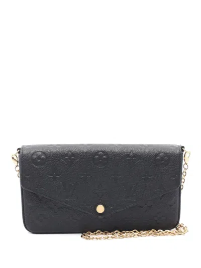 Pre-owned Louis Vuitton 2010s Pochette Felicie Leather Bag In Black