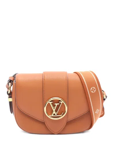 Pre-owned Louis Vuitton 2010s Pont 9 Soft Pm Shoulder Bag In Brown