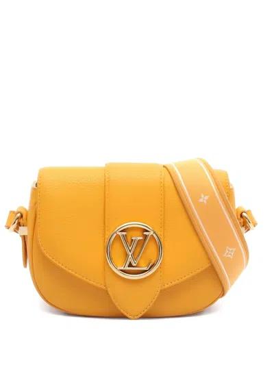 Pre-owned Louis Vuitton 2010s Pont 9 Soft Pm Shoulder Bag In Yellow