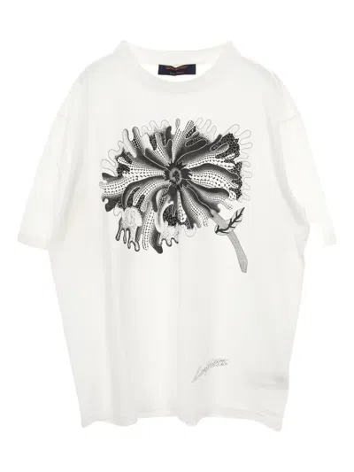 Pre-owned Louis Vuitton 2010s Psychedelic Flower Crew Neck T-shirt In White