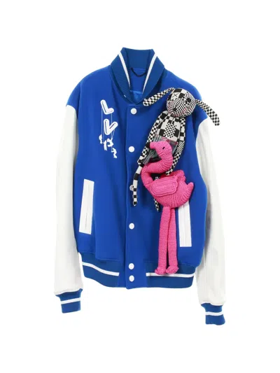 Pre-owned Louis Vuitton 2010s Puppet Varsity Jacket In Blue