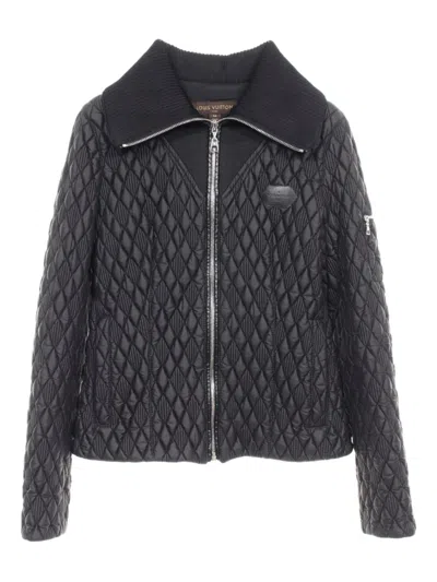 Pre-owned Louis Vuitton 2010s Quilted Diamond Jacket In Black