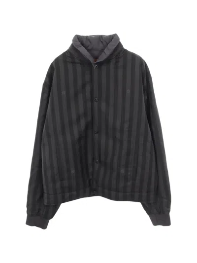 Pre-owned Louis Vuitton 2010s Reversible Striped Bomber Jacket In Black
