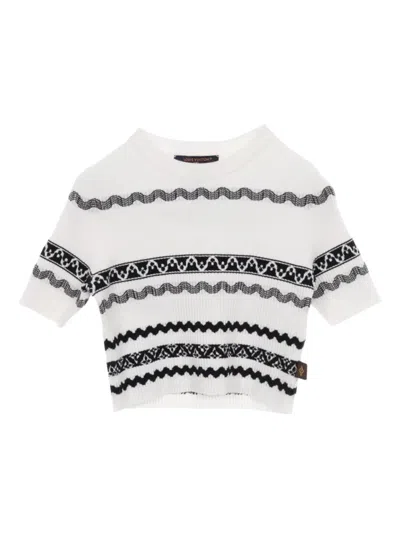 Pre-owned Louis Vuitton 2010s Ribbed Cropped T-shirt In White