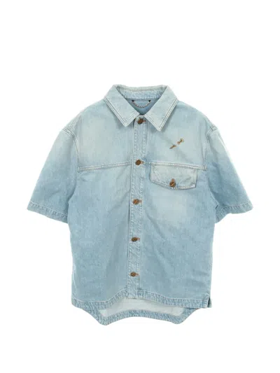 Pre-owned Louis Vuitton 2010s Short-sleeve Denim Shirt In Blue
