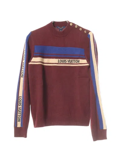 Pre-owned Louis Vuitton 2010s Shoulder-button Knit Sweater In Red