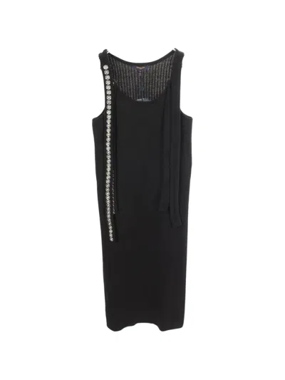 Pre-owned Louis Vuitton 2010s Snap-button Rib-knit Dress In Black