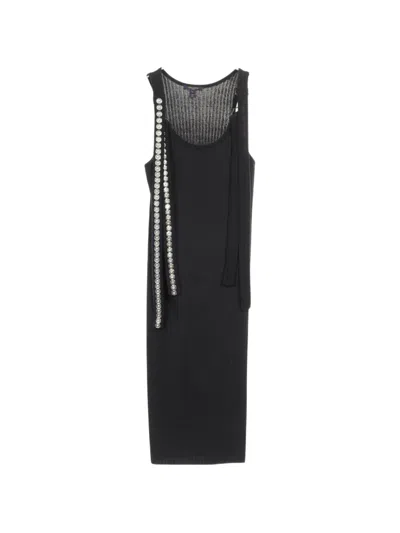 Pre-owned Louis Vuitton 2010s Snap-button Sleeveless Midi Dress In Black