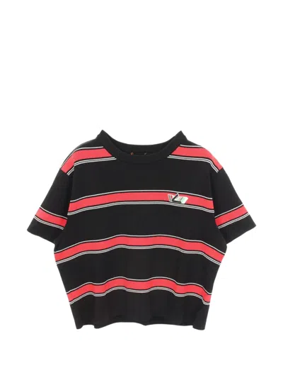 Pre-owned Louis Vuitton 2010s Striped Cropped T-shirt In Black