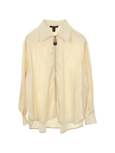 Pre-owned Louis Vuitton 2010s Striped Zip-up Shirt In Neutral
