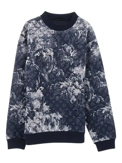 Pre-owned Louis Vuitton 2010s Tapestry Monogram Sweatshirt In Blue