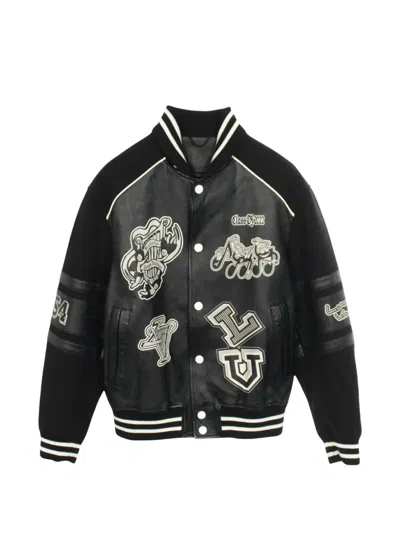 Pre-owned Louis Vuitton 2010s Varsity Blouson Wool Bomber Jacket In Black