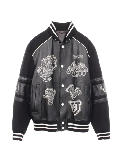 Pre-owned Louis Vuitton 2010s Varsity Logo Bomber Jacket In Black