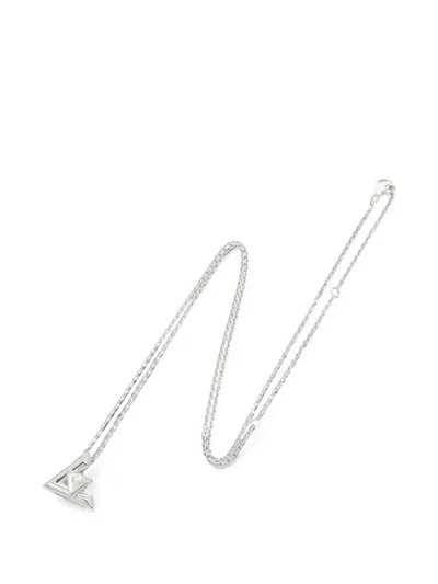 Pre-owned Louis Vuitton 2010s Vault One Gm Diamond Necklace In Silver