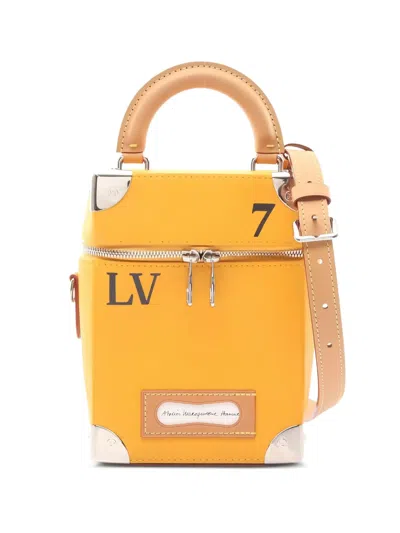 Pre-owned Louis Vuitton 2010s Vertical Box Trunk Saffron Leather Tote Bag In Yellow