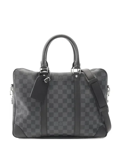 Pre-owned Louis Vuitton 2010s Voyage Damier Graphite Briefcase In Black