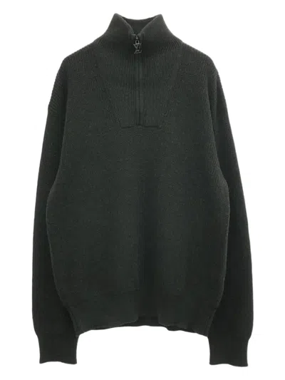 Pre-owned Louis Vuitton 2010s Wool Half-zip Sweater In Black