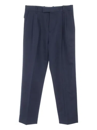 Pre-owned Louis Vuitton 2010s Wool Pleated Trousers In Blue