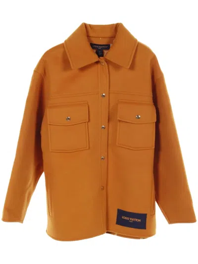 Pre-owned Louis Vuitton 2010s Wool Shirt Jacket In Orange