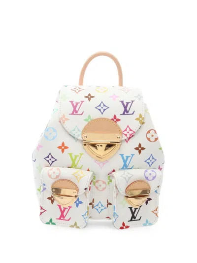 Pre-owned Louis Vuitton 2010s X Murakami Monogram Multicolor Backpack In White
