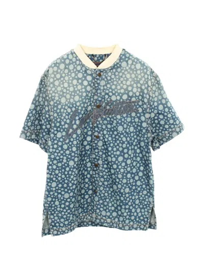 Pre-owned Louis Vuitton 2010s × Yayoi Kusama Infinity Dot Baseball Shirt In Blue