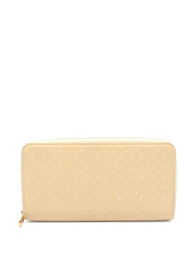 Pre-owned Louis Vuitton 2010s Zippy Nanogram Round Zipper Long Wallet In Neutral