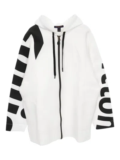 Pre-owned Louis Vuitton 2010s Zip-up Hoodie In White