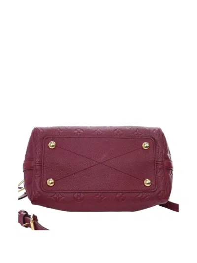 Pre-owned Louis Vuitton 2011-2016 Monogram Empreinte Speedy Bandouliere 25 Satchel In Red