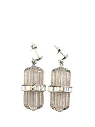 Pre-owned Louis Vuitton 2011 Brass Book Le Reille Rock My World Earrings Costume Earrings In Silver