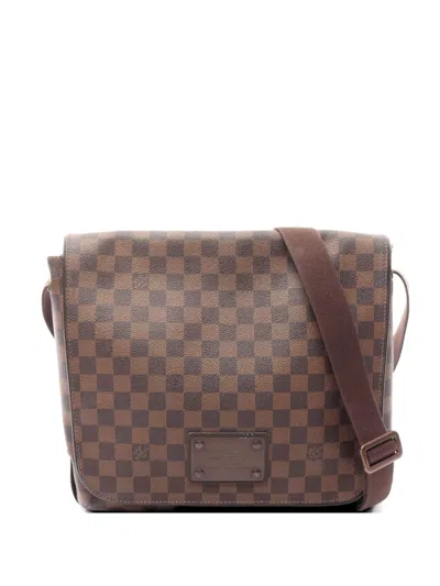 Pre-owned Louis Vuitton 2011 Brooklyn Mm Damier Ebene Shoulder Bag In Brown